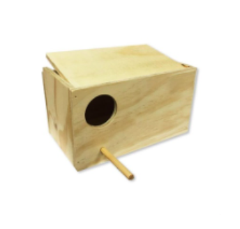 NIDO DE MADERA PARA AGAPORNIS HORIZONTAL